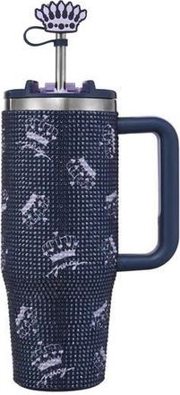 Juicy Couture 30-Ounce Jetsetter Stainless Steel Water Bottle in Navy Crown Logo at Nordstrom Rack