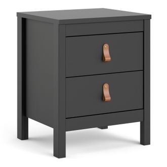 Furniture To Go Barcelona Bedside Table 2 Drawers in Black