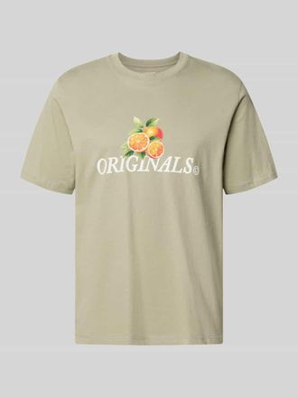 Jack & Jones Regular Fit T-Shirt mit Statement-Print Modell Eres in Schilf, Gr&ouml;&szlig;e XXL