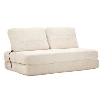 Dmora Sof&aacute; Cama 2 Plazas Albayz, Reclinable, Apertura Frontal, Asientos 2, 31x31 Cm Blanco