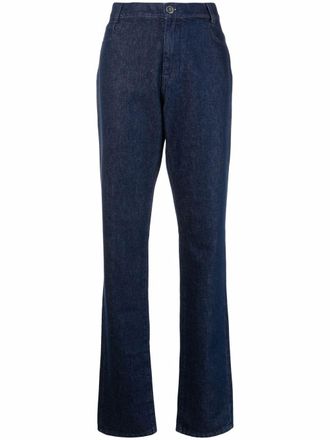 Raf Simons high-rise straight-leg jeans - women - Cotton - 30 - Blue