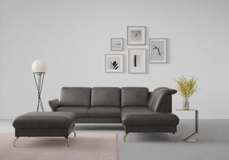 Sit&more Ecksofa »Fashion L-Form« wahlweise mit Kopfteilverstellung, Vorziehsitz, motorisch, Nickelfüsse