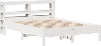 vidaXL Bed Frame without Mattress White 135x190 cm Double Solid Wood Pine Vidaxl