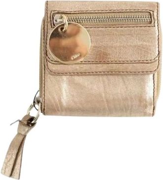 Chlo&eacute; Pre-owned Wallets, female, Beige, Size: ONE SIZE Pre-owned Leather wallets