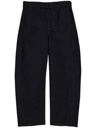 Christophe Lemaire Broek met ceintuur - Zwart