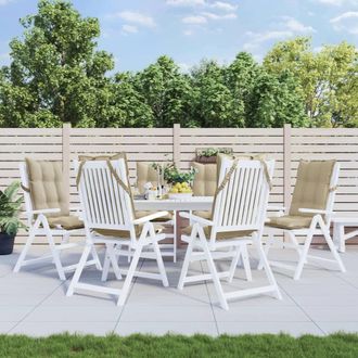 vidaXL Cojines De Silla Con Respaldo Alto 6 Uds Tela Oxford Beige Vidaxl