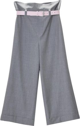 Moschino Pantalone Largo - Dames - Wijde Broeken - Grijs - M - Wol - Broeken