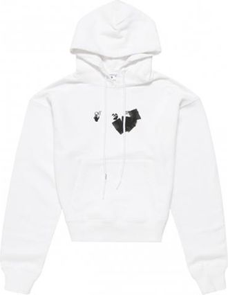 Off-white Mens Off-White FW21 Logo Printing Pullover Loose Version White OMBB037F21FLE0160110