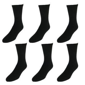 Everlast Mens 6PK Crew Socks, Black, Adult