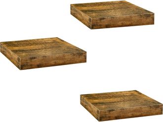 Sorbus Set of 3 Square Floating Shelves in Brown at Nordstrom Rack