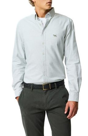 Rodd & Gunn Oxford Crossings Sports Fit Cotton Dobby Button-Down Shirt in Fern at Nordstrom, Size Xxx-Large