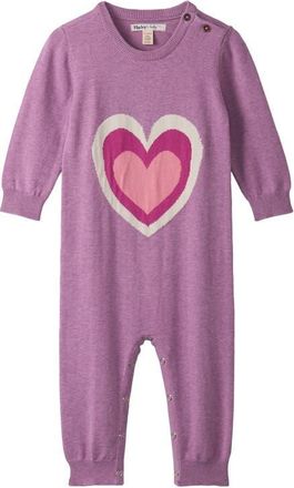 Hatley Heart Cotton Graphic Sweater Romper in Pink at Nordstrom, Size 18-24M