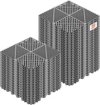 OEM Baldosas Para Garaje Entrelazadas, 310 X 310 Mm, Paquete De 50 Unidades, Azulejos De Drenaje De Polipropileno, Antideslizante, Autoventilado, Suelo Mo