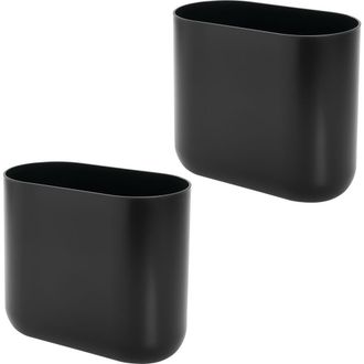 iDesign Small Plastic 1.9 Gallon / 7 L Oval Bathroom Trash Can, 2-Pack, Black at Nordstrom