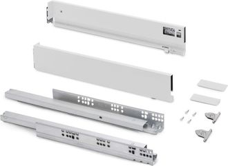 Emuca Emuca - Caj&oacute;n Exterior Vertex Con Regulaci&oacute;n 3d De Altura 83mm, 40kg, Profundidad 450mm, Acero, Pintado Blanco