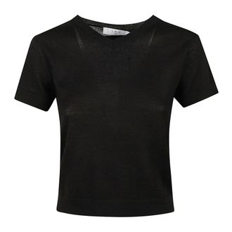 Iro Idille V-hals T-shirt - Dames - Truien - Zwart - Maat: S Zijde