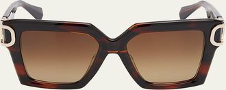 Valentino Garavani Uno Square Acetate & Titanium Sunglasses