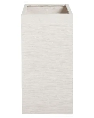 Beliani Beliani - Maceta Alta De Arcilla Para Jard&iacute;n 33 X 33 X 70 Cm Resistente A Los Rayos Uv Beige Claro Dion