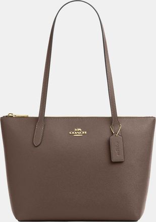 Coach Womens Fiona Zip Tote in Crossgrain Leather - Brown - One Size