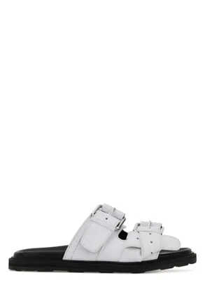 Moschino White Slip On Sandals
