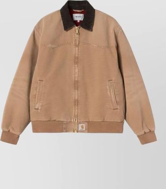 Carhartt Work in Progress blazer straight cut collar ribbed hem welt pockets