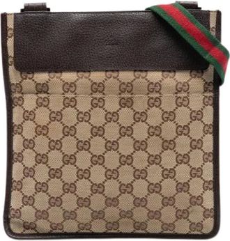 Gucci Pre-owned Cross Body Bags, female, Beige, Size: ONE SIZE Pre-owned Canvas Crossbody Bag