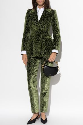 Burberry Velvet Blazer Virginia, Womens, Green