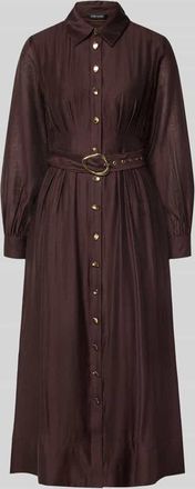 Forever New Abendkleid aus Lyocell-Mix mit G&uuml;rtel in Schoko, Gr&ouml;&szlig;e 32