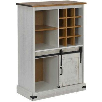 vidaXL Vidaxl - Vinoteca Halden Con Botelleros Y Puerta Corredera Blanco Pino