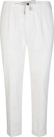 Eleventy Broeken, Heren, Wit, W34, Katoen, Pantalone Jogger