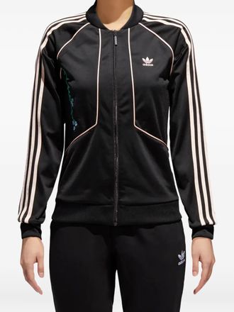 adidas Originals trainingstop met geborduurde bloemen - Zwart