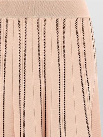 Elisabetta Franchi ribbed high-rise pleated midi skirt