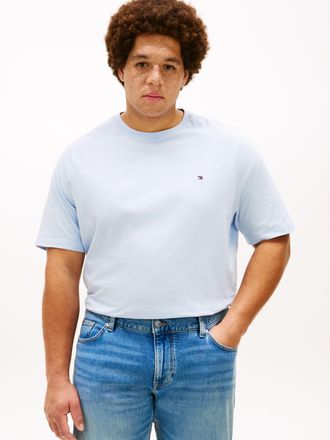 Tommy Hilfiger Big & Tall T-Shirt BT-ESS SEASONAL REG SOLID TEE-B, Herren, Gr. 4XL, breezy blau, Single Jersey, Obermaterial: 100% Baumwolle, TOMMY HILFIGER BIG & TALL, regular