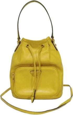 Prada Pre-owned Saffiano Duetto Bucket Handbag - Pre-owned - Mujer - Amarillo - ONE SIZE