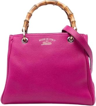 Gucci Vintage, unisex, Roze, ONE Size, Leer, Pre-owned Vintage Handbag