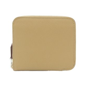 Herm&egrave;s Beige Silk Leather Wallet (Bi-Fold) (Pre-Owned)