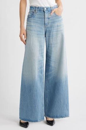 Moussy Vintage Lowell High Waist Superwide Leg Jeans in Light Blue at Nordstrom Rack, Size 30