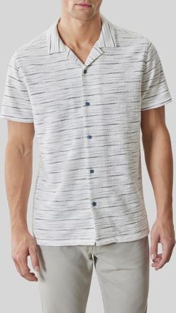 Robert Barakett Sage Short Sleeve Button-Up Shirt in Swan at Nordstrom, Size Xx-Large