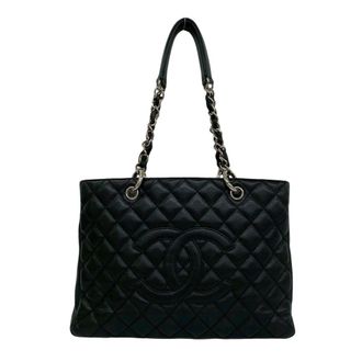 Chanel Black Grained Calfskin Tote Bag (Pre-Owned)