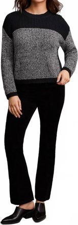 Tribal Long Sleeve Crew Neck Colourblock Sweater In Black