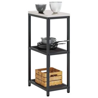 Berkfield Home Kitchen Storage Shelf with Storage Black Steel