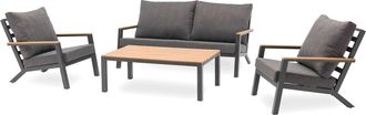 DCB Garden Dcb Garden - Kommos - Sal&oacute;n De Jard&iacute;n 5 Pl En Aluminio Y Tapa Efecto Madera