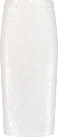 P.A.R.O.S.H. White Midi Sequin Skirt