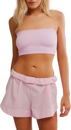 Free People Amelia Bandeau Bra in Pink Tulle at Nordstrom, Size Large