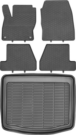 OEM Juego De Alfombrillas De Goma Para Ford Focus Iii Hatchback (2010-2018) + Alfombrilla Para El Maletero