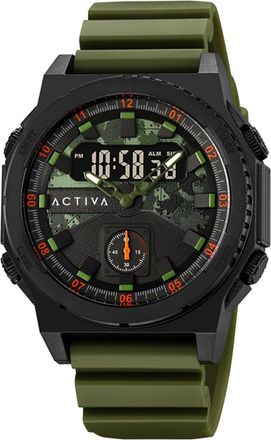 Invicta Activa x Invicta Digital ACW2355-001 Heren Horloge - Quartz Uurwerk - Plastic met groene Wijzerplaat - 47mm