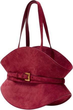 Balmain Womens Shuffle Shoulder Bag Red Calfskin