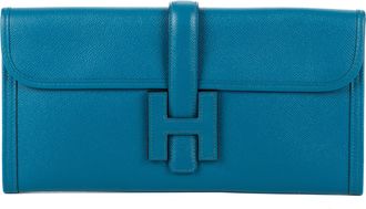 Herm&egrave;s Pre-owned Womens Jige Elan Clutch 29 - Blue - One Size