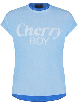 Dsquared2 T-shirt met tekst - Blauw