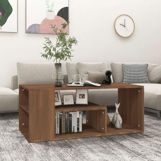 vidaXL Mesa De Centro Madera Contrachapada Roble Marr&oacute;n 100x50x40 Cm Vidaxl